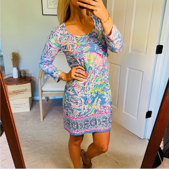 Lilly Pulitzer Beacon Dress Women's Multi All Together Now Engineered Knit - Picture 2 of 3
